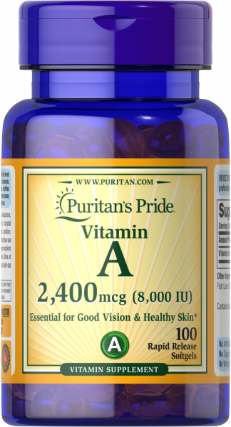 Puritan's Pride Vitamin A 8000 IU, 100 капс