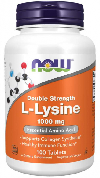 NOW L-Lysine 1000 мг, 100 таб