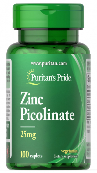 Puritan's Pride Zinc Picolinate 25 мг, 100 таб