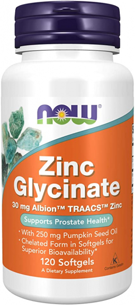NOW Zinc Glycinate, 120 капс