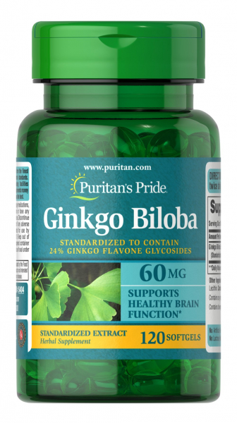 Puritan's Pride Ginkgo Biloba 120 мг, 100 капс