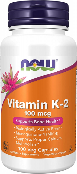 NOW Vitamin K-2 100 мкг, 100 капс