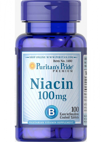 Puritan's Pride Niacin 100 мг, 100 таб