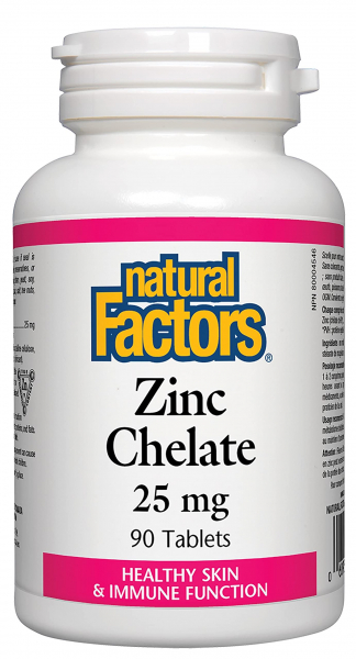 Natural Factors Zinc Chelate 25 мг, 90 таб