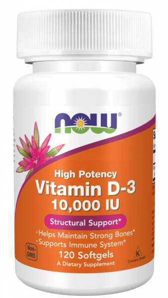 NOW Vitamin D-3, 10.000 IU, 120 капс