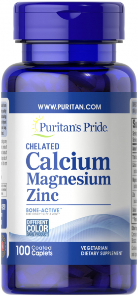 Puritan's Pride Chelated Calcium Magnesium Zinc, 100 капс