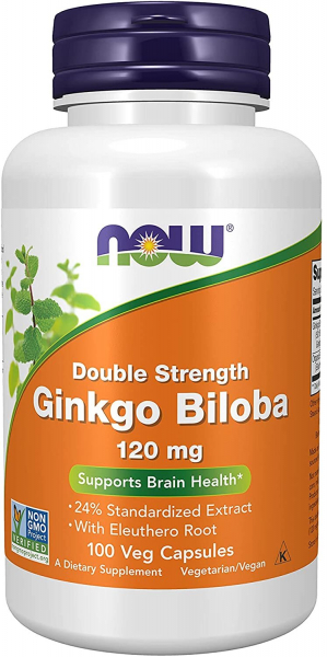NOW Ginkgo Biloba 120 мг. 100 капс