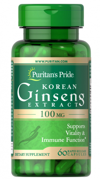 Puritan's Pride Korean Ginseng 100 мг, 60 капс