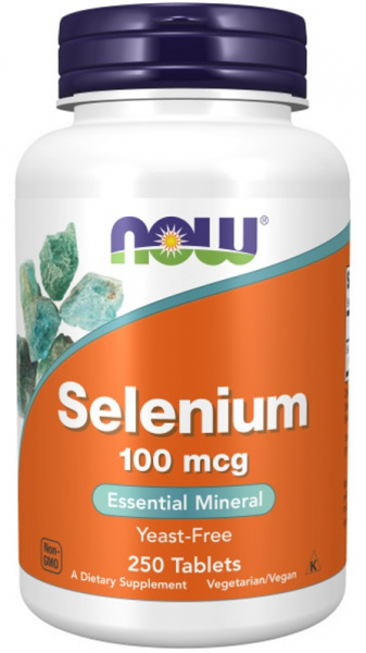 NOW Selenium 100 мкг, 250 таб