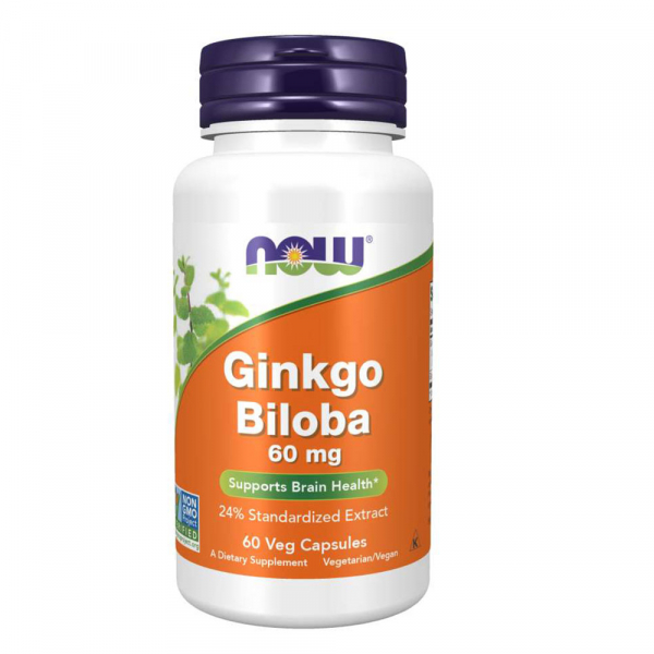NOW Ginkgo Biloba 60 мг. 60 капс