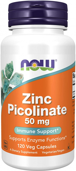NOW Zinc Picolinate 50 мг, 120 капc