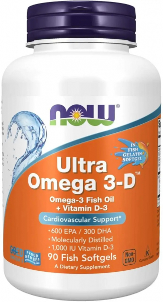 NOW Ultra Omega 3-D, 90 капс