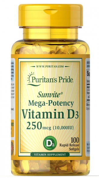 Puritan's Pride Vitamin D-3 10.000 IU, 100 капс
