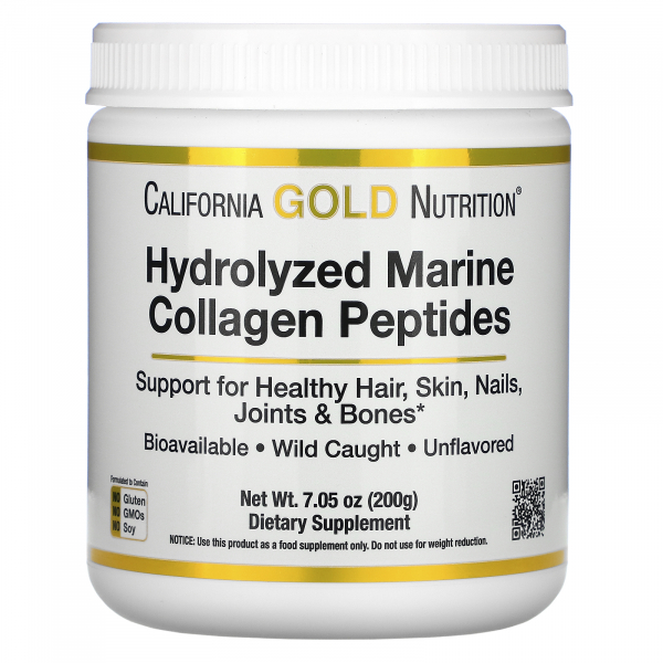 California Gold Nutrition Hydrolyzed Marine Collagen, 200 г