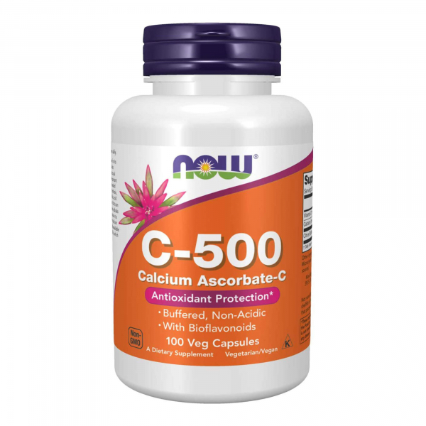 NOW Vitamin C Calcium Ascorbate 500 мг, 100 капс