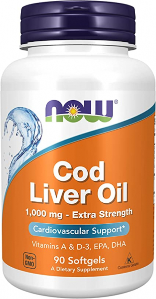 NOW Cod Liver 1000 мг, 90 капс