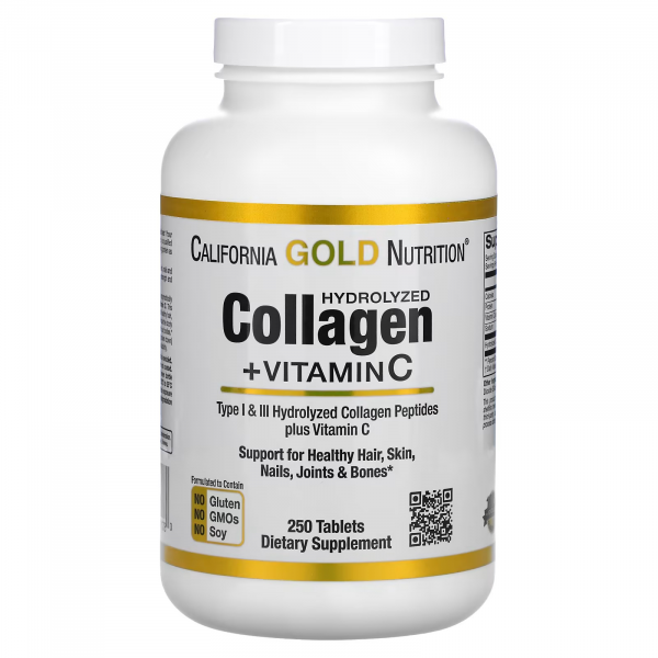 California Gold Nutrition Hydrolyzed Collagen, 250 таб