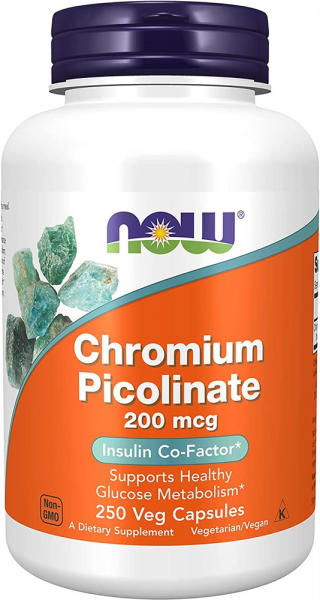 NOW Chromium Picolinate 200 мкг, 250 капс